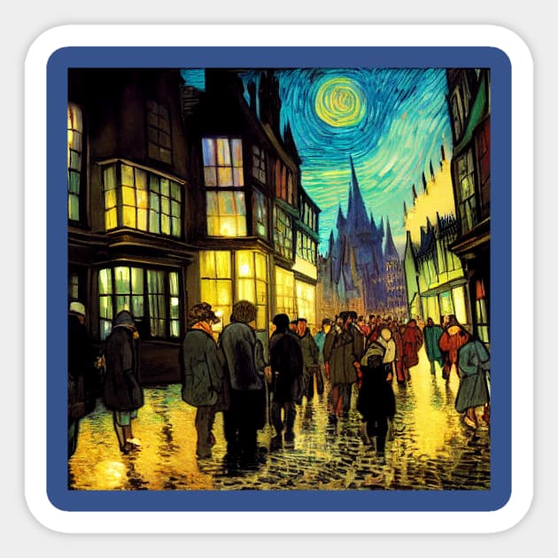 Starry Night in Diagon Alley Sticker by Grassroots Green